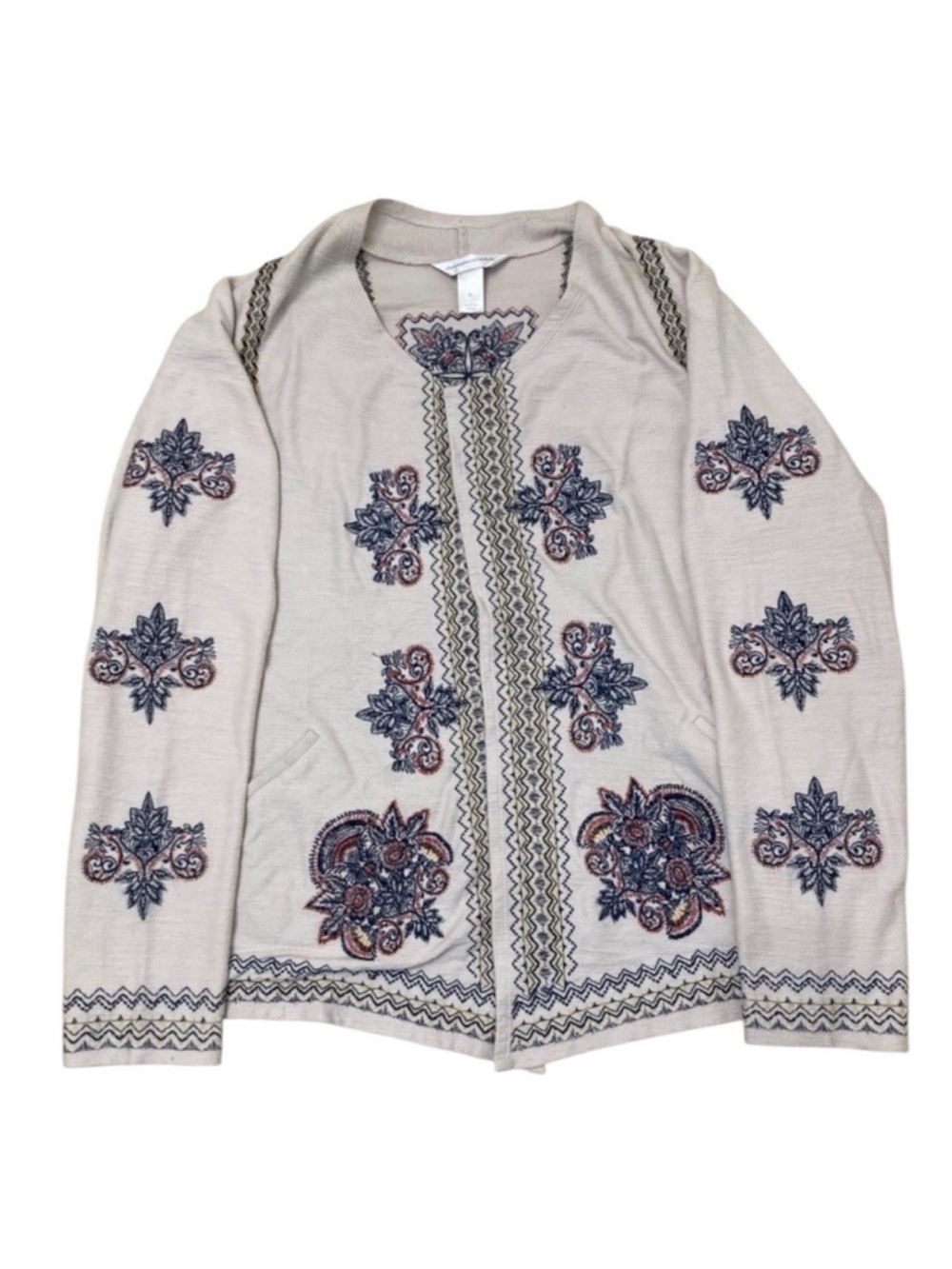 3/$20 Christopher & Banks Paisley Floral Embroidered Cardigan Sweater Women’s XL